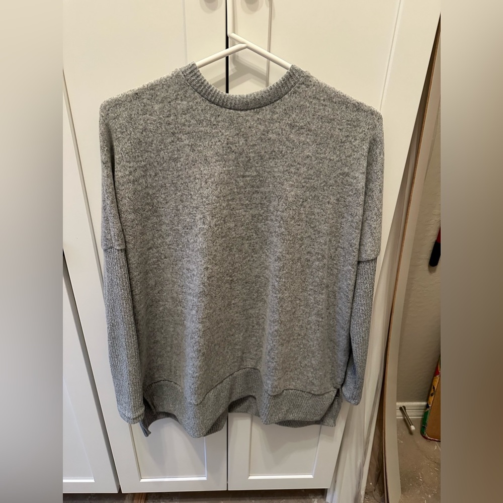 Magnolia Boutique Heather Grey Long Sleeve Brushed Knit Top